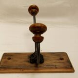 Wall coat rack hook wrought iron wood