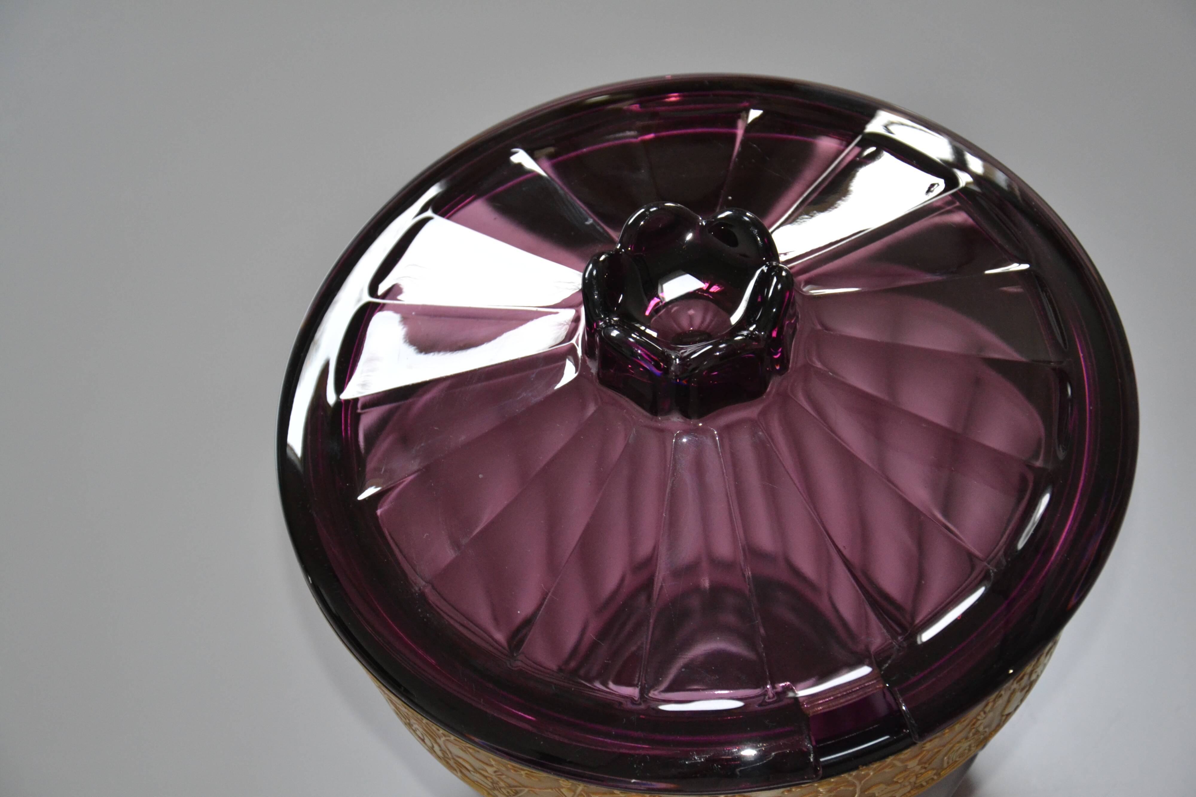 Large ornamental punch bowl/Art Deco pot Amethyst August Walther