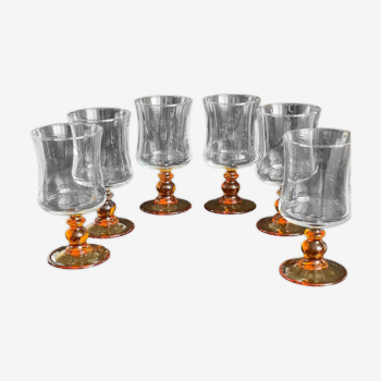 Set of 6 vintage Luminarc wine glasses