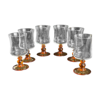 Set of 6 vintage Luminarc wine glasses