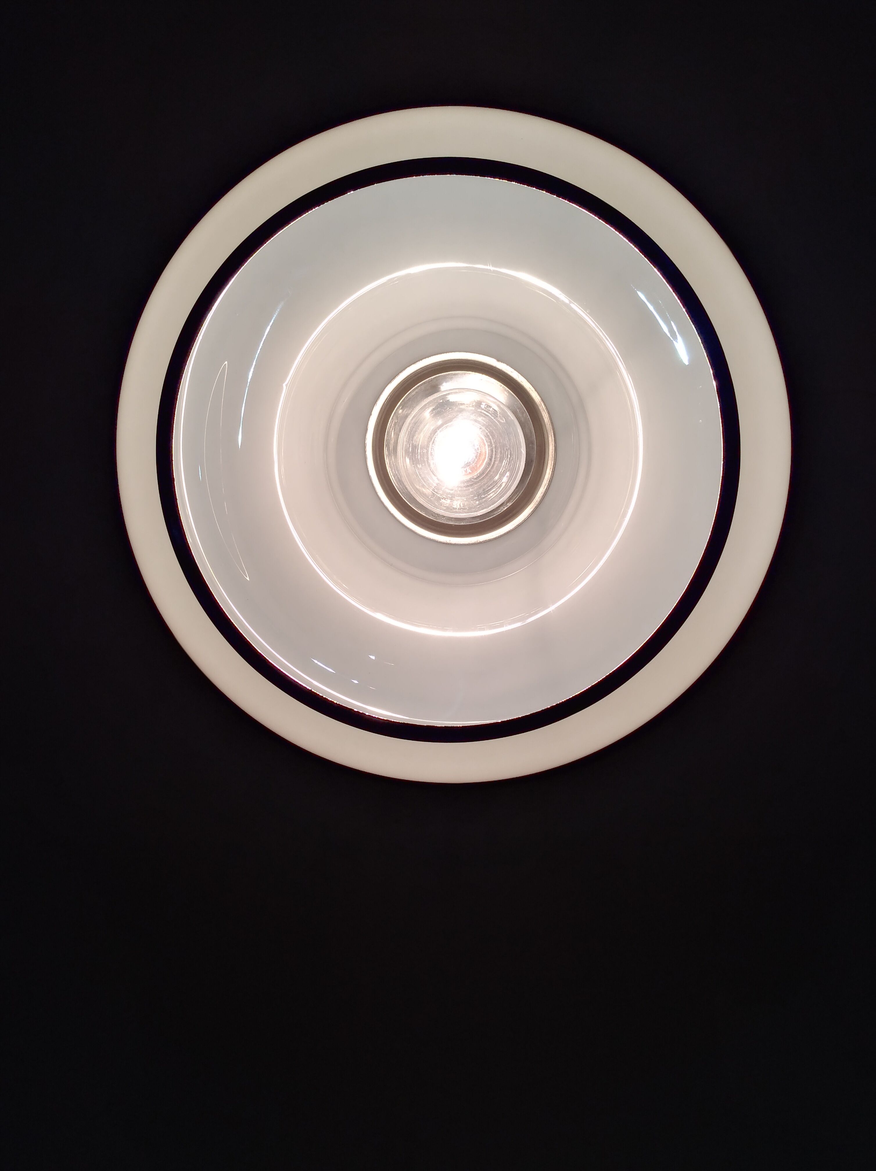 Space age pendant lamp in white opaline from the 70s