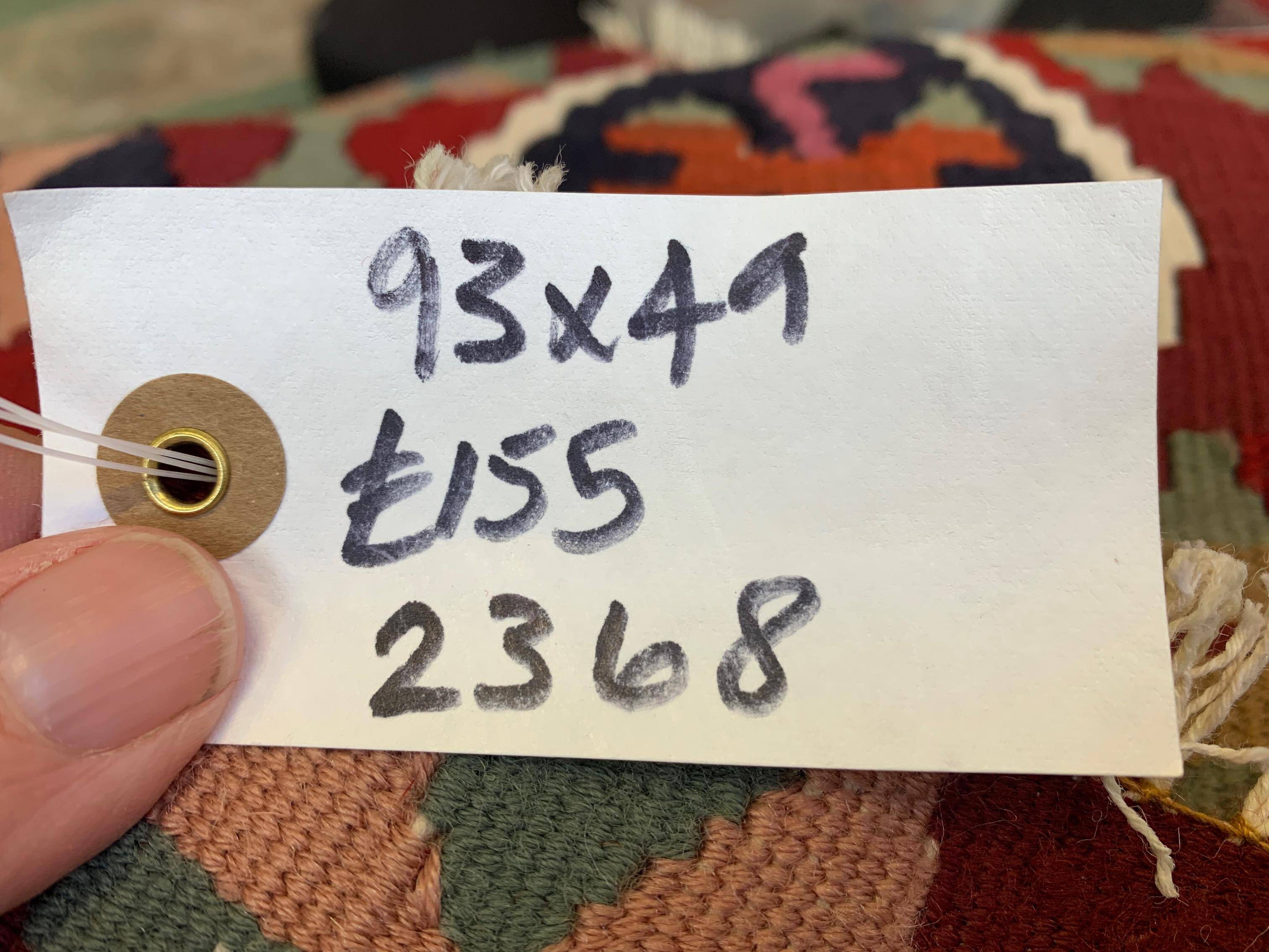 Vintage Turkish Mini Kilim 93x49 cm Wool Small Kelim Runner, shabby Chic