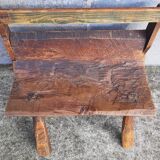 Brutalist folk art bench