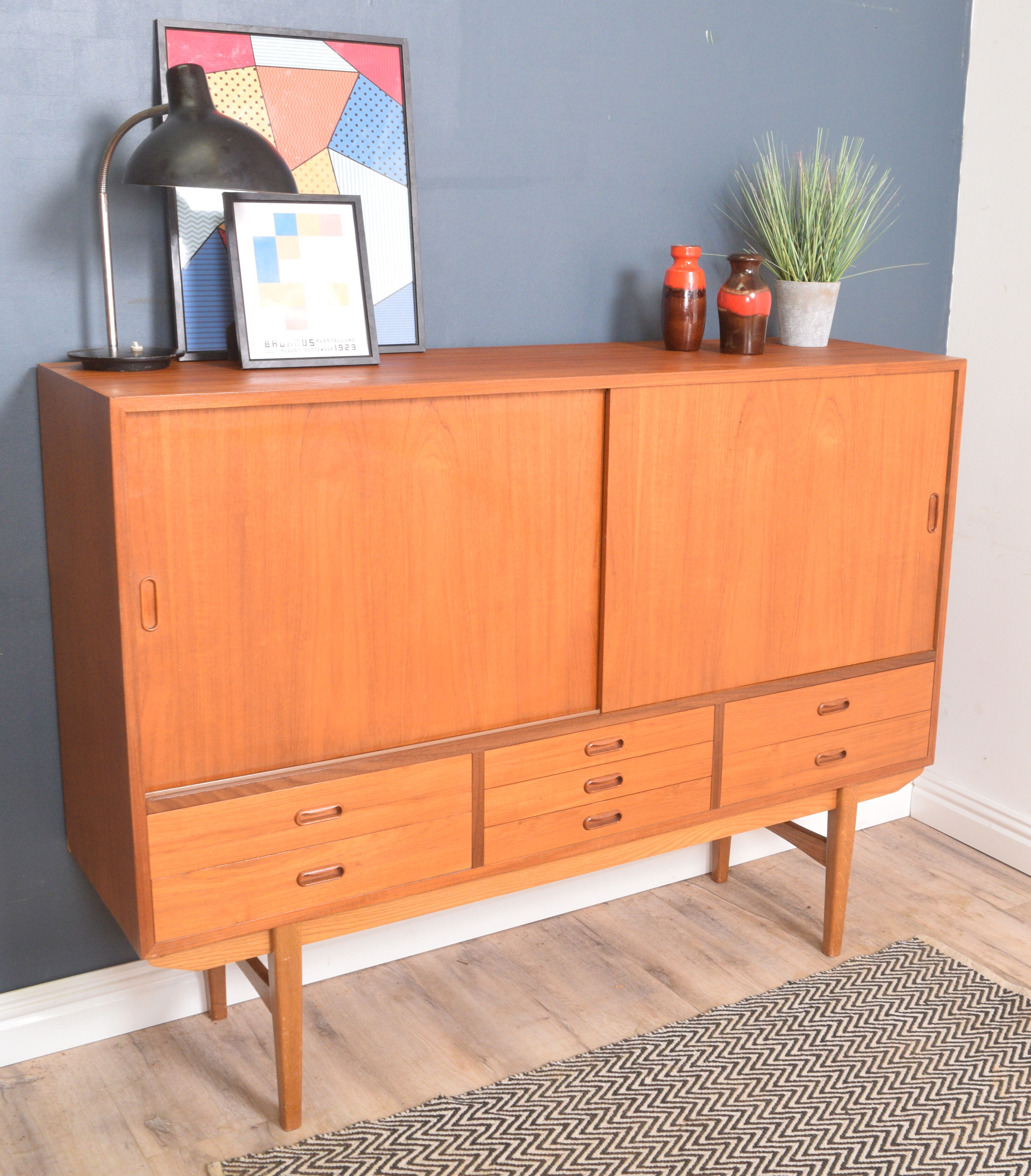 Danish teak sideboard cabinet 1960s
