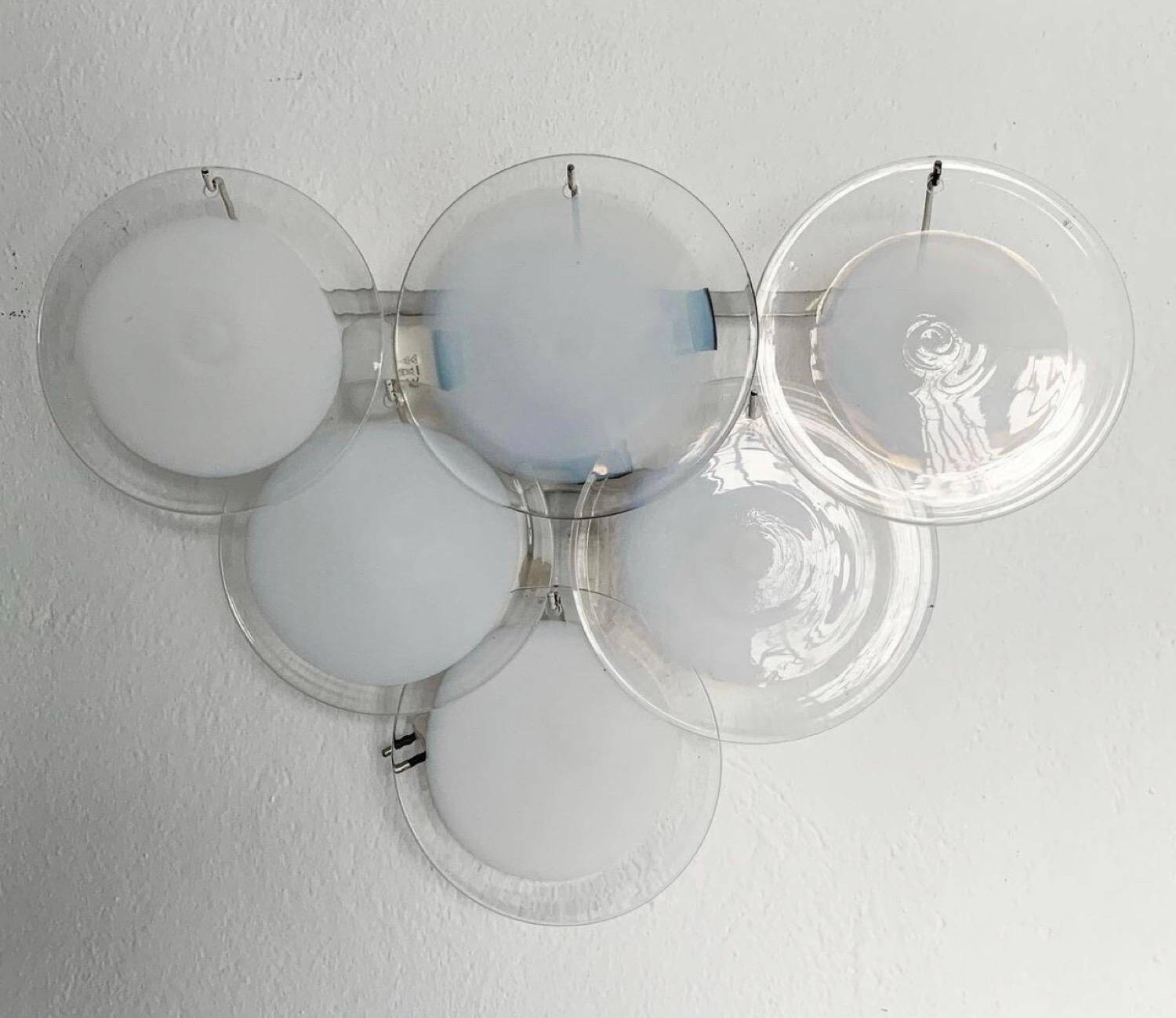 Appliques en verre de Murano et lustre par Gino Vistosi.