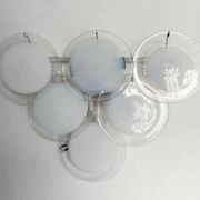 Rare Set of Two Murano Glass Sconces and One Pendant Chandelier by Gino Vistosi