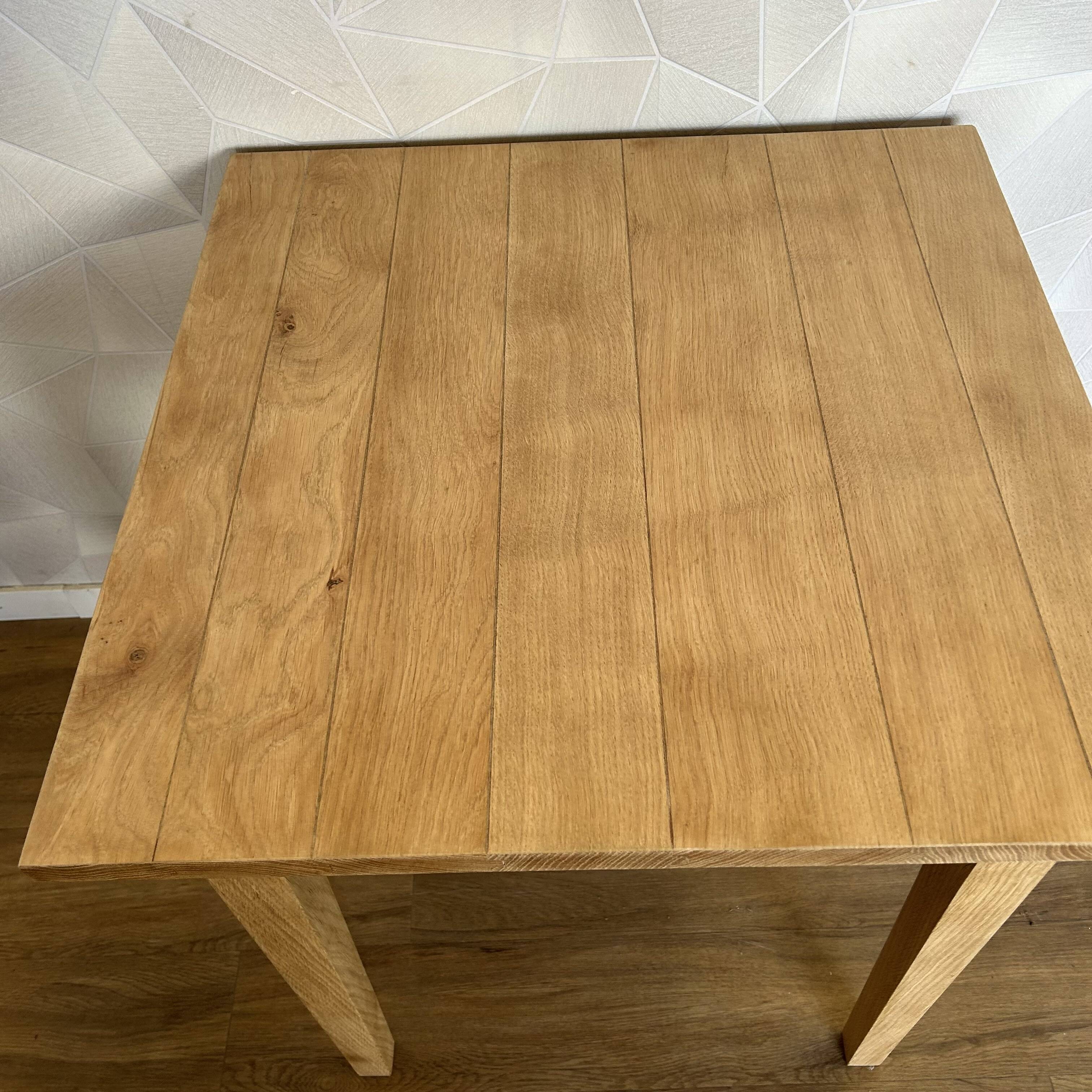 Solid oak square bistro dining table