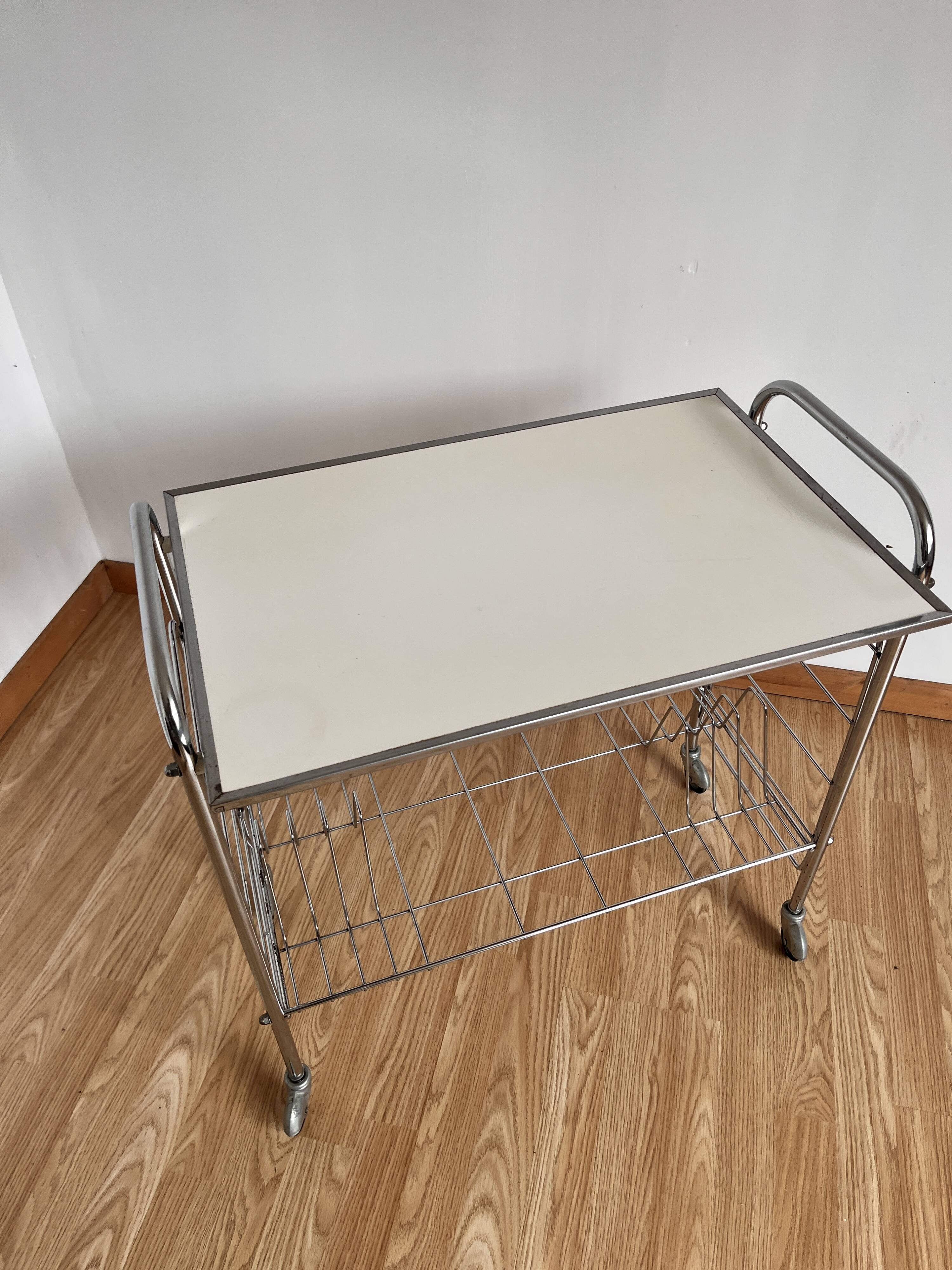 Vinyl serving cart