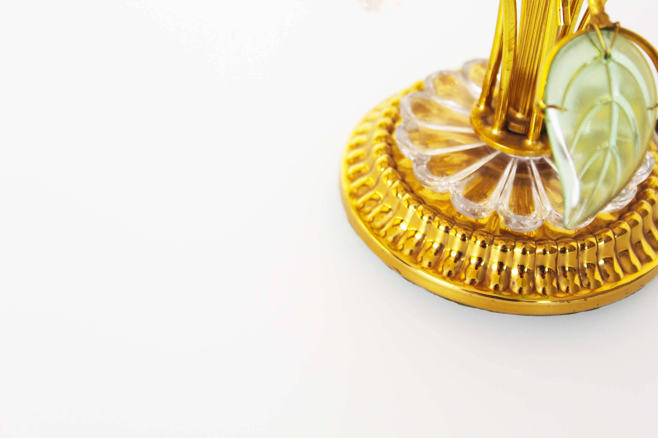 Incredible gilt and crystal Floral table lamp by Palwa