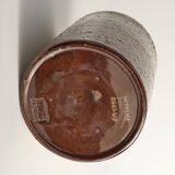 Scandinavian Modern Brown Cylindrical Vase, Jerk Werkmäster, Nittsjö Sweden 1960