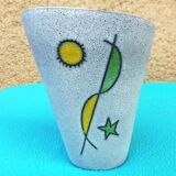 Vallauris ceramic vase, decorated in "Picasso" style
