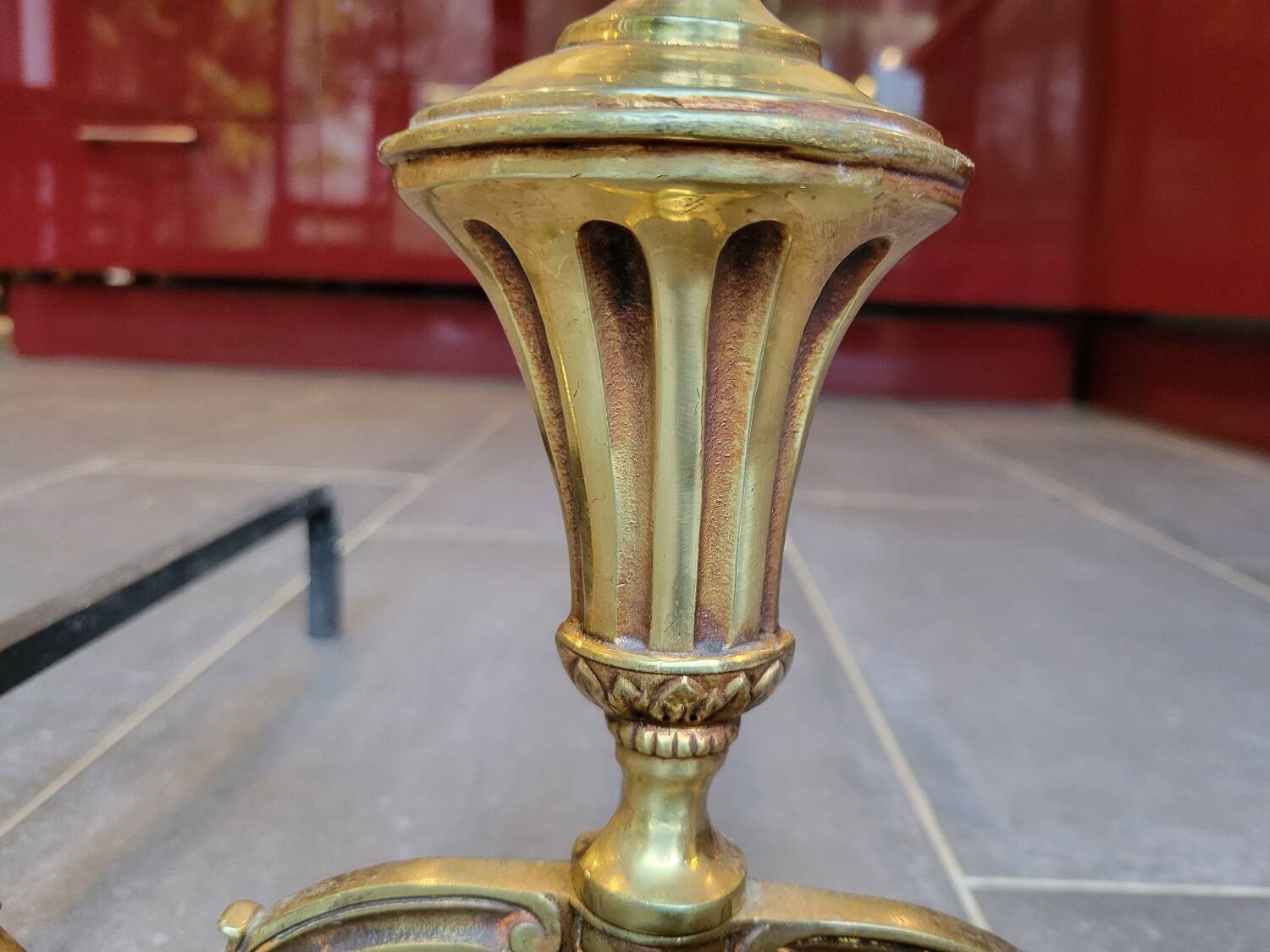 Gilded bronze andirons