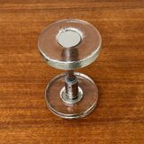 Mid-century modern glass and metal door handle from the space age, Germany, 1960s.