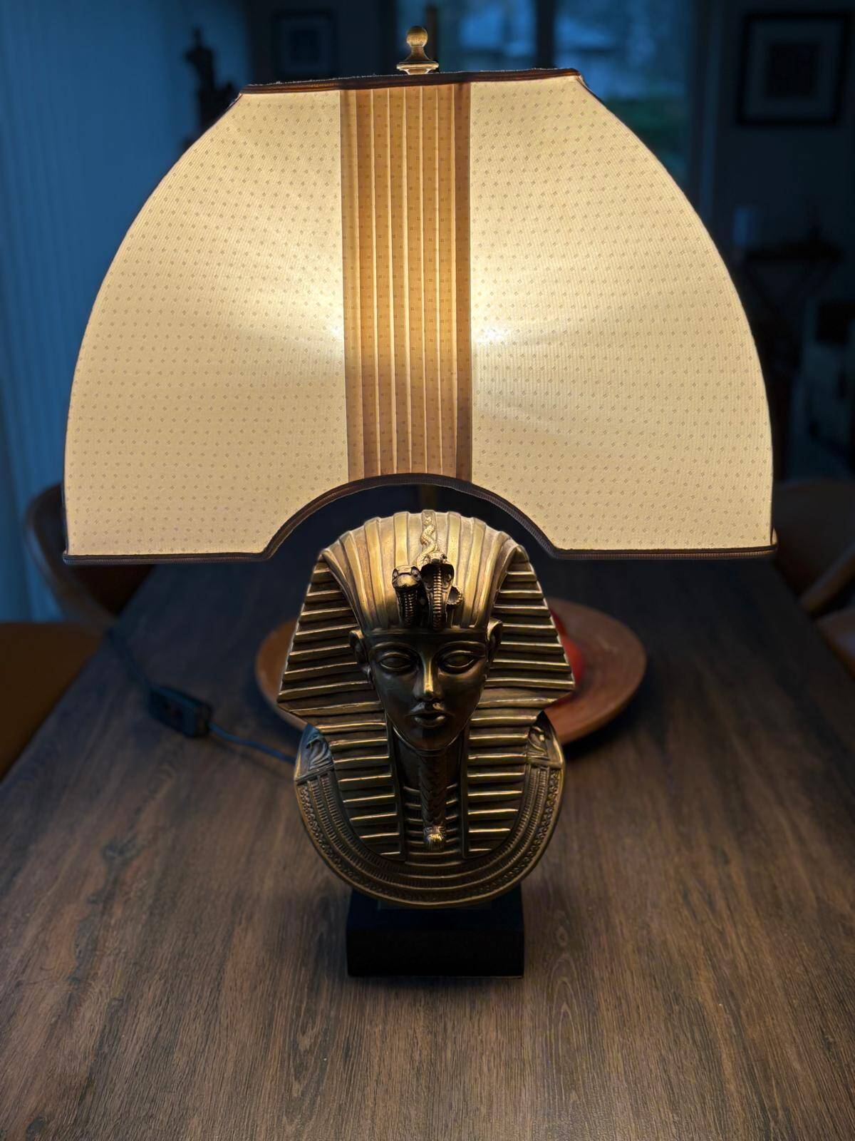 Pharaoh lamp 7 brass marble at Maison Jansen & Deknudt lighting