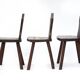 Set of 3 vintage brutalist mountain chairs, wooden chair, chalet