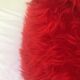 Vintage red fur pouf