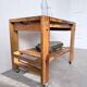 Desserte console à roulettes en pin 1980