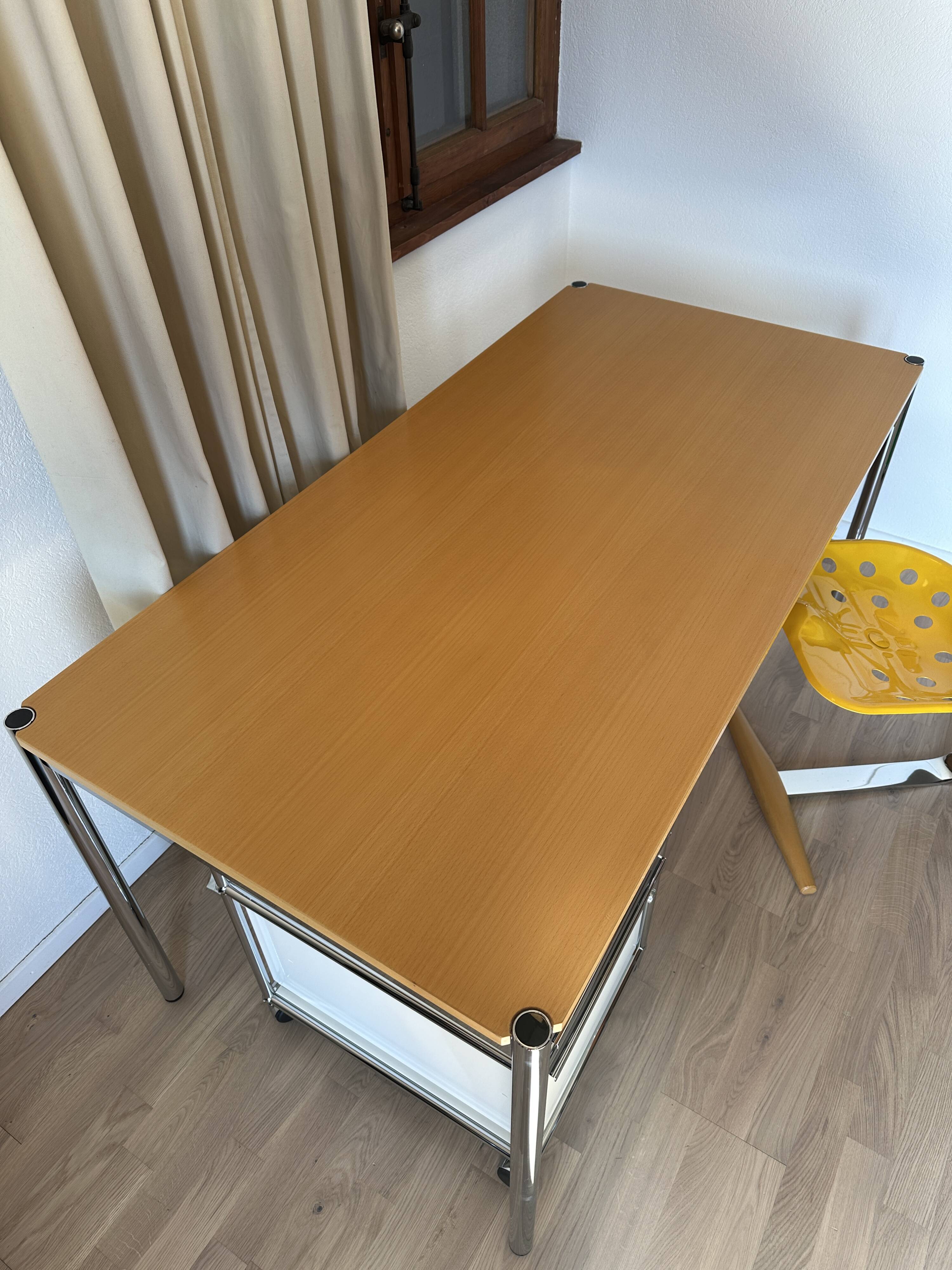 USM Haller desk in natural varnished beech veneer