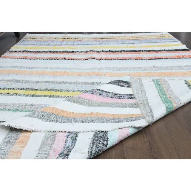 Vintage Turkish Oushak Handmade Wool Cotton Area Rug 158x263
