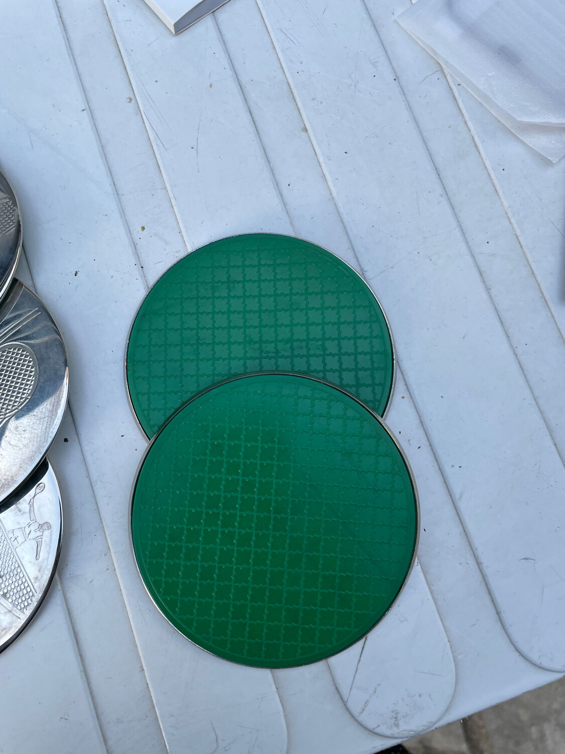 Coaster with tennis theme holder