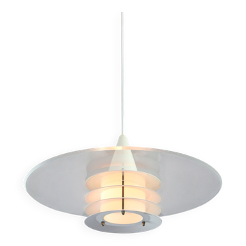 Lampe à Suspension Scandinave Duett en Plexiglas et Métal de Landskrona Suède