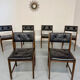 Lot of 6 Scandinavian design chairs in wood and black faux leather an70.