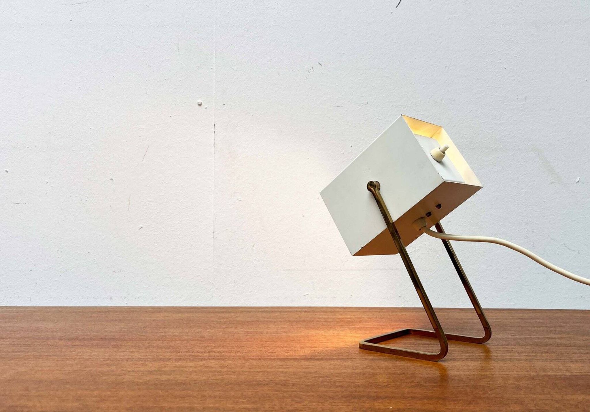 Modern mid-century German cube table lamp by Kaiser Leuchten, 1960s.