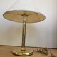 Vintage Brass Table Lamp with Fabric Shade, Mid-Century Bedside Light