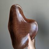 Empty wooden fruit bowl, handmade, slow decoration