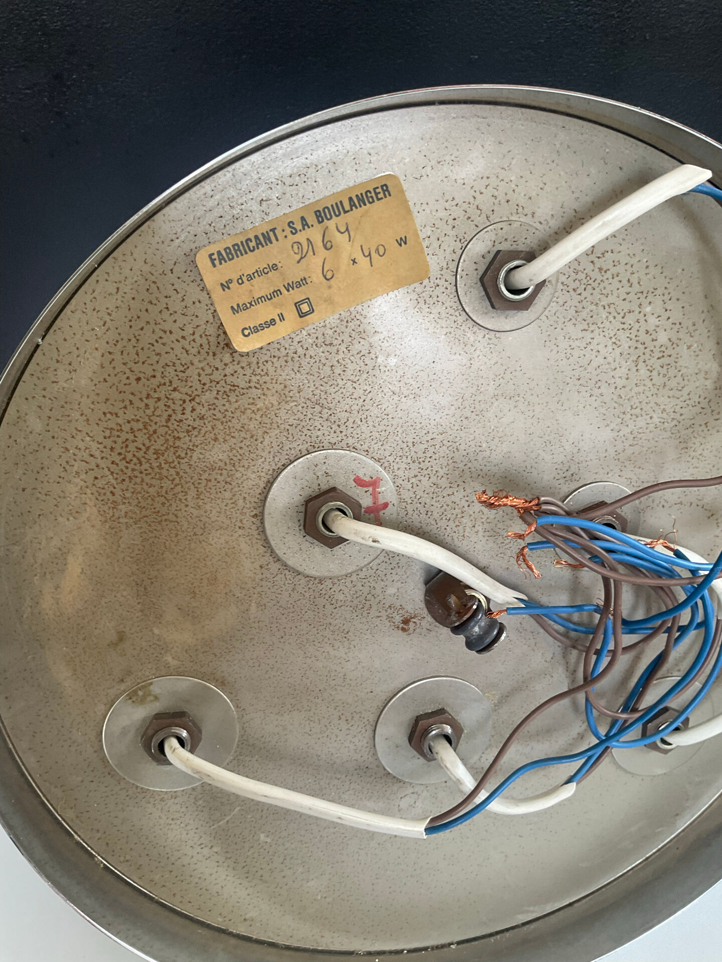 Sciolari ceiling light for a baker from the 1970s.