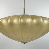 Lampe suspendue en forme de cocon OVNI du milieu du siècle avec laiton dans le style d'Achille Castiglioni, années 1960