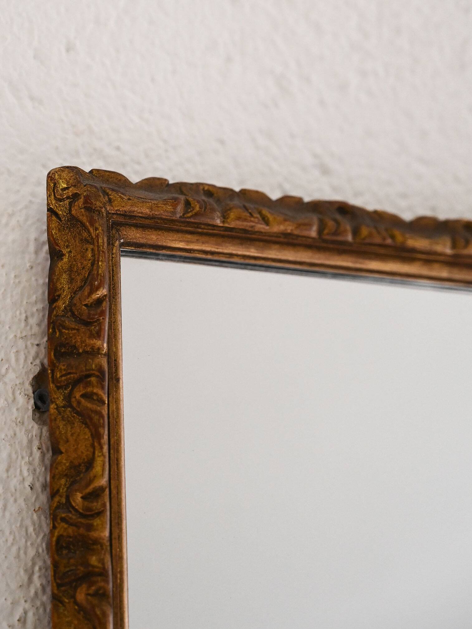 1950s Scandinavian mirror with carved frame