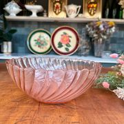 Rosaline pink glass salad bowl