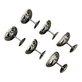 6 grandes coupelles sur pied en métal argenté Letang Remy