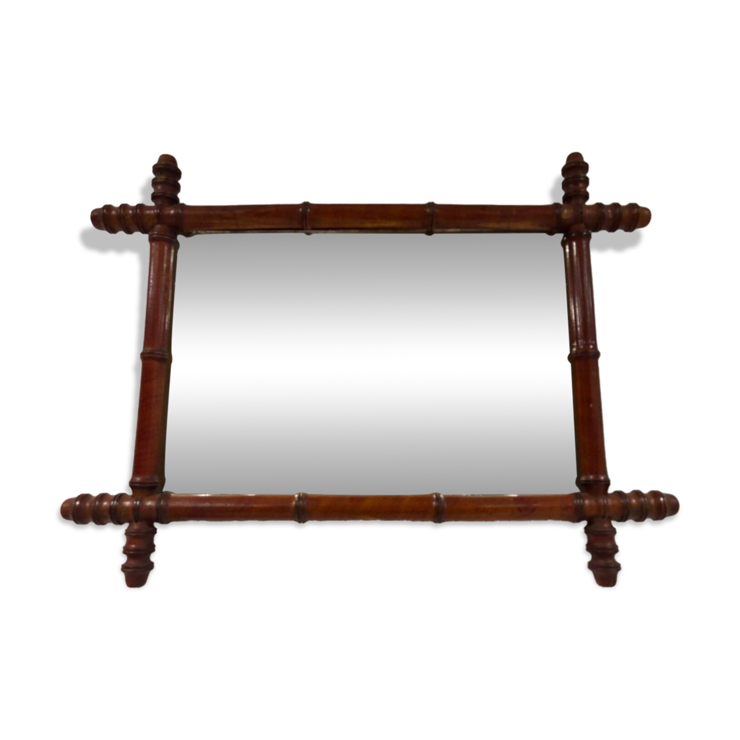 Bamboo Mirror Napoleon III Turned Wood 19th Century