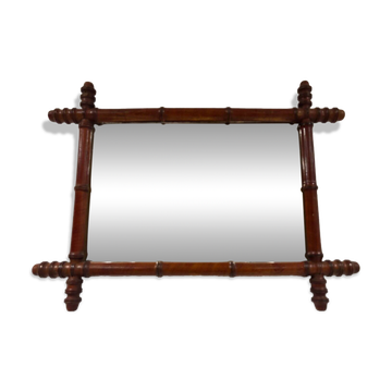 Bamboo Mirror Napoleon III Turned Wood 19th Century