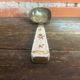 Old Silver-Plated Metal Serving Spoon + Porcelain Handle