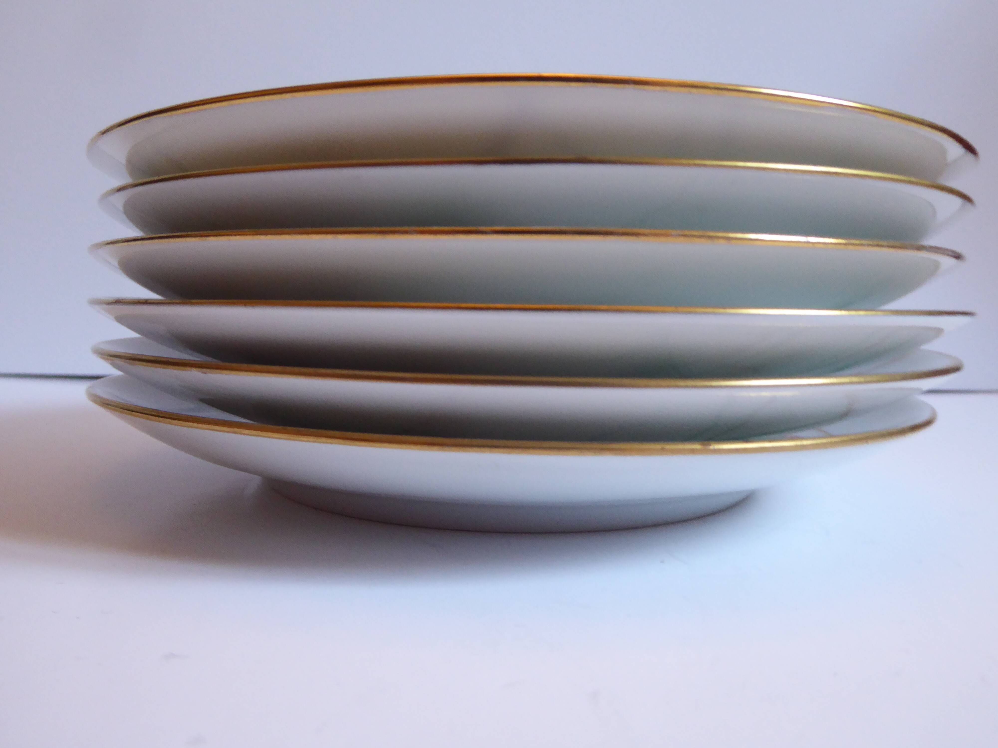 Delvaux Paris porcelain dessert plates