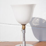 Art Deco Mazda lamp in opaline and chromed metal