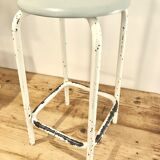 Vintage mint and white stool
