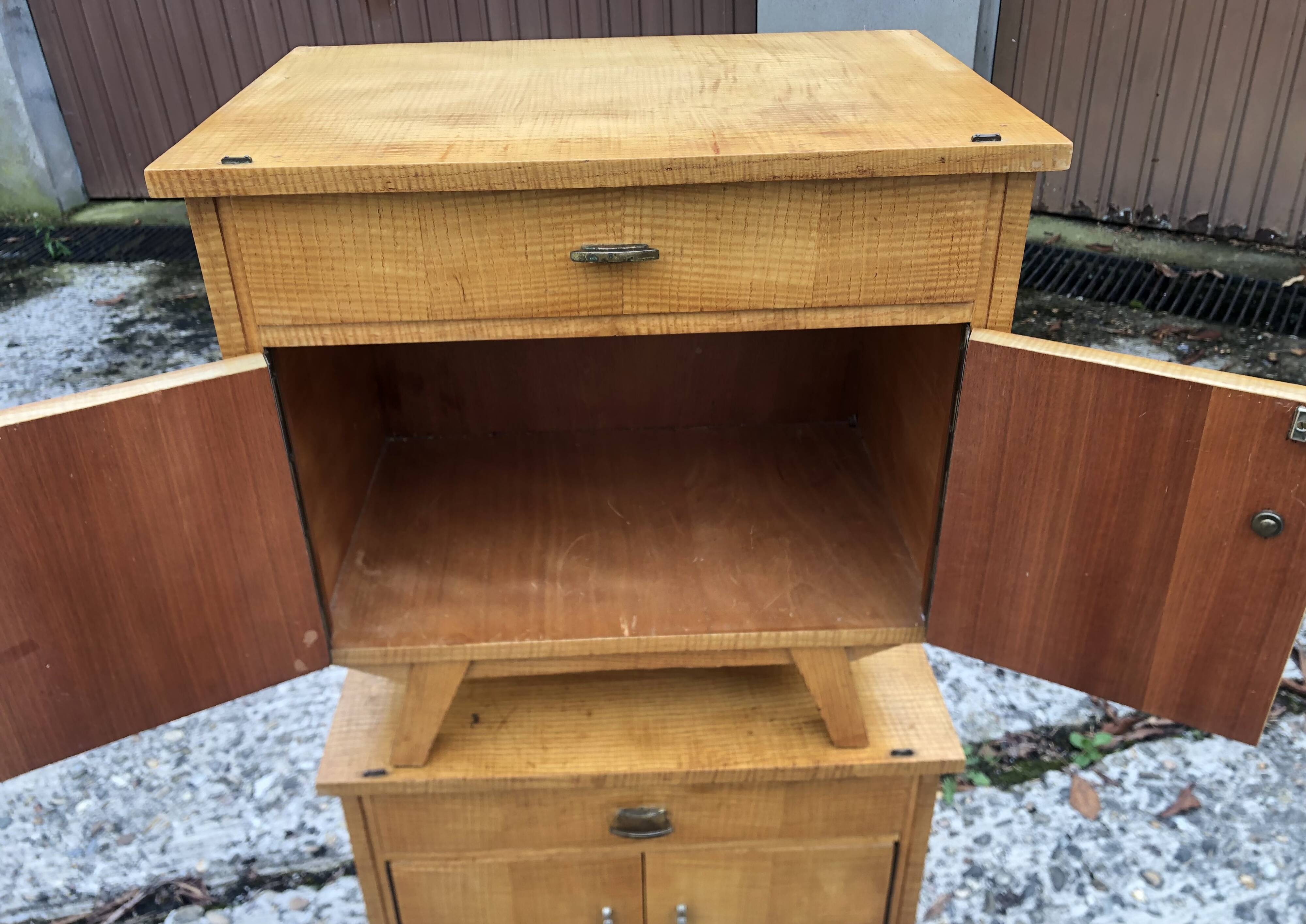 Vintage 60s blond wood bedside tables