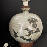 Vintage ceramic lamp Japan stoneware Mashiko