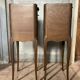 Wooden bedside table, vintage nightstand, side table.
