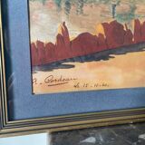 A.Cordeau "Promenade autour du lac" aquarelle