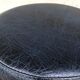 Stool on metal stand in star on wheels sitting round padded skaï bluish