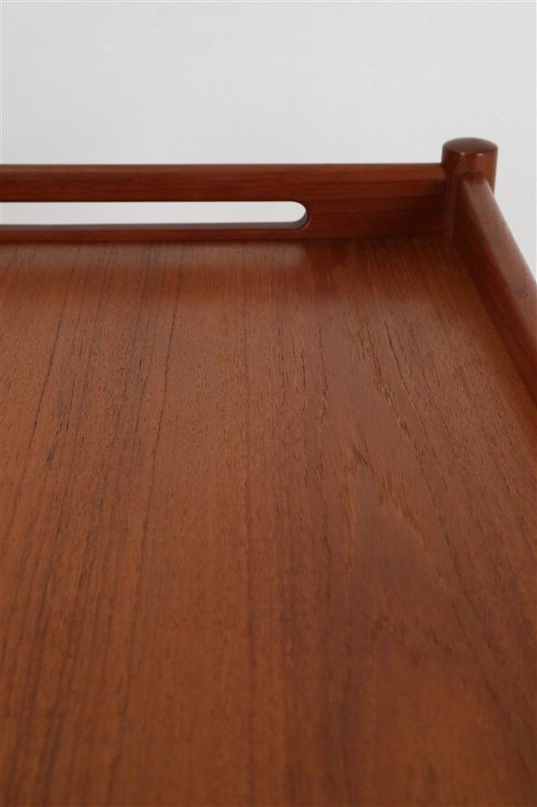 "AT-45" teak serving trolley by Hans Wegner for Andreas Tuck / Mid-century Danish modern design / 1960s