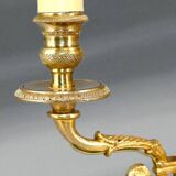 Lampe Bouillotte Bronze Style Empire Abat-jour & Pied laqué Bordeaux