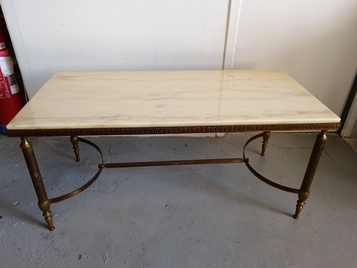 Marble and brass coffee table