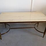 Marble and brass coffee table