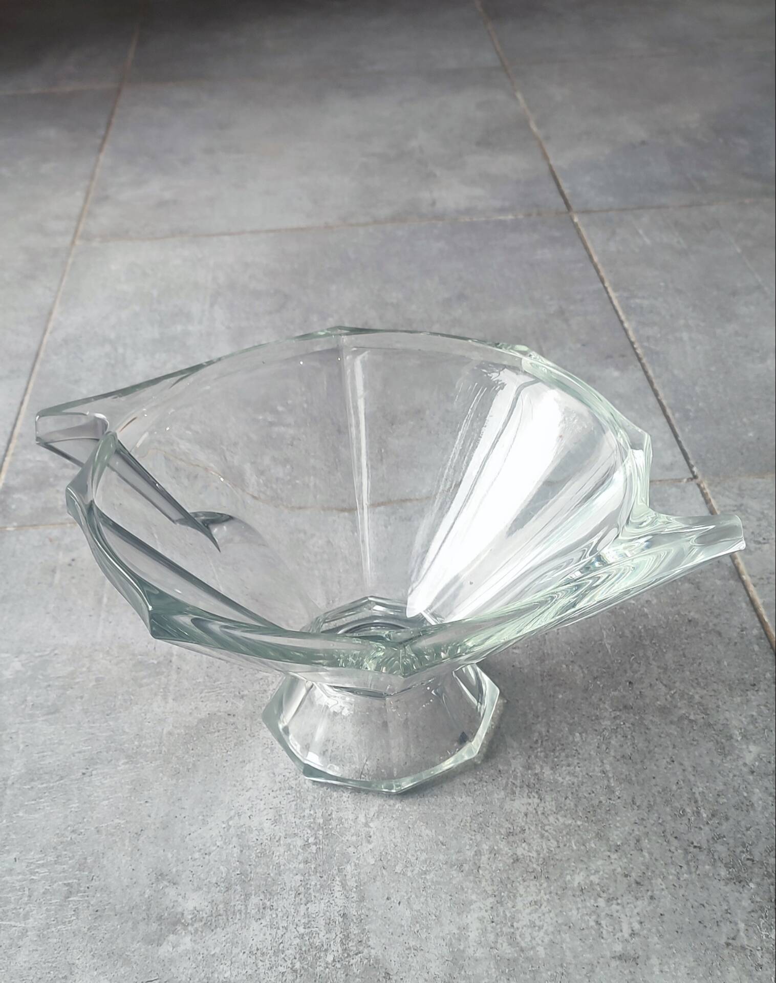 Coupe en verre épais style Art Déco gravée Slovakia
